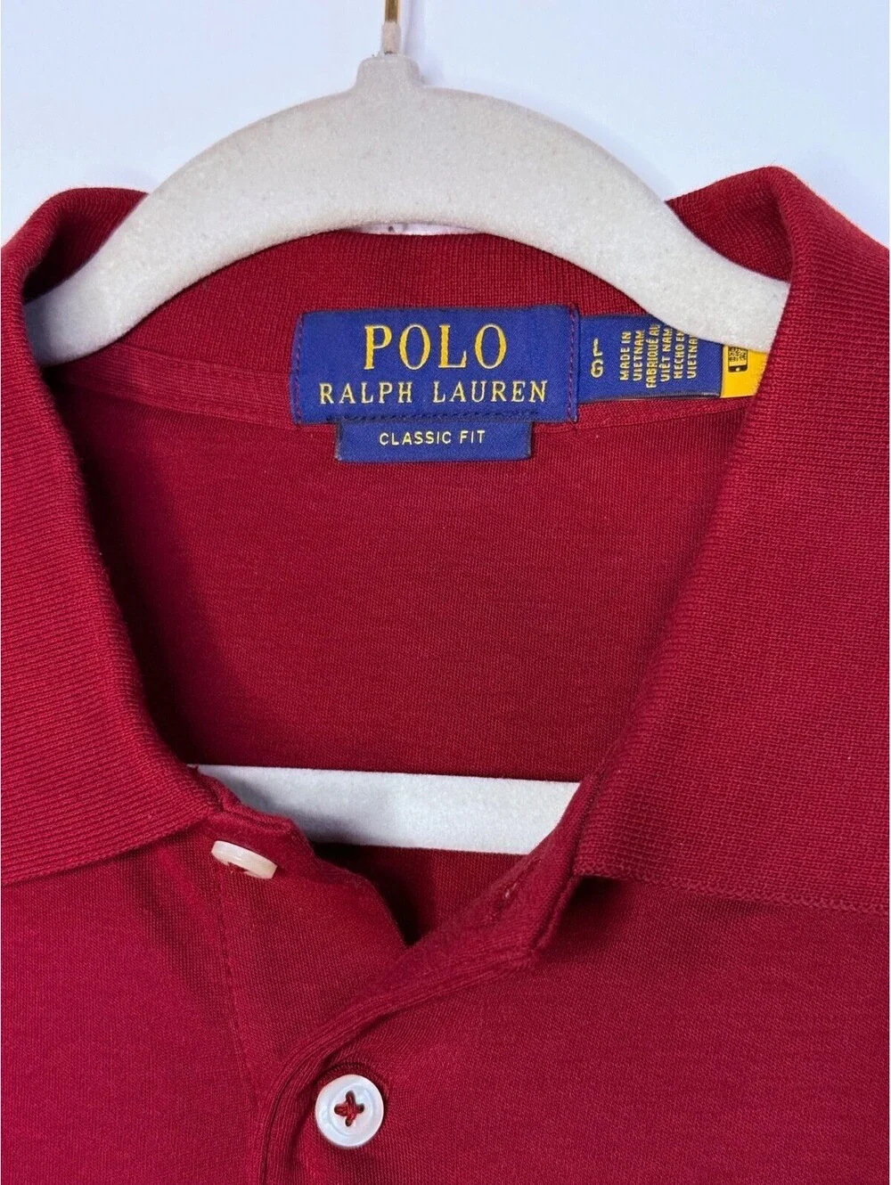 Polo Ralph Lauren Classic Fit Polo Shirt Men's Large Red short Sleeve Pony Logo